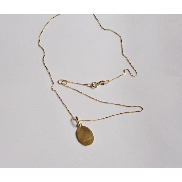 10K Real Gold St Christopher Pendant Necklace, Yellow Gold Protection Charm - Picture 4 of 4